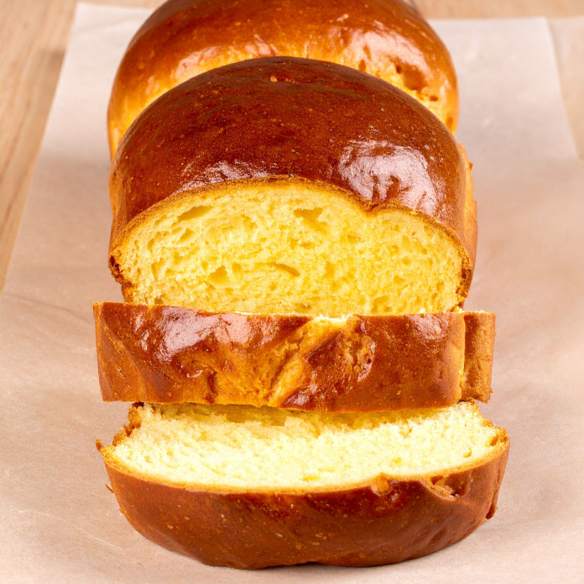Golden honey brioche loaf